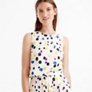 J. Crew Collection (black label)Textured Polka Dot / Clip Dot Cotton Top- Size 8